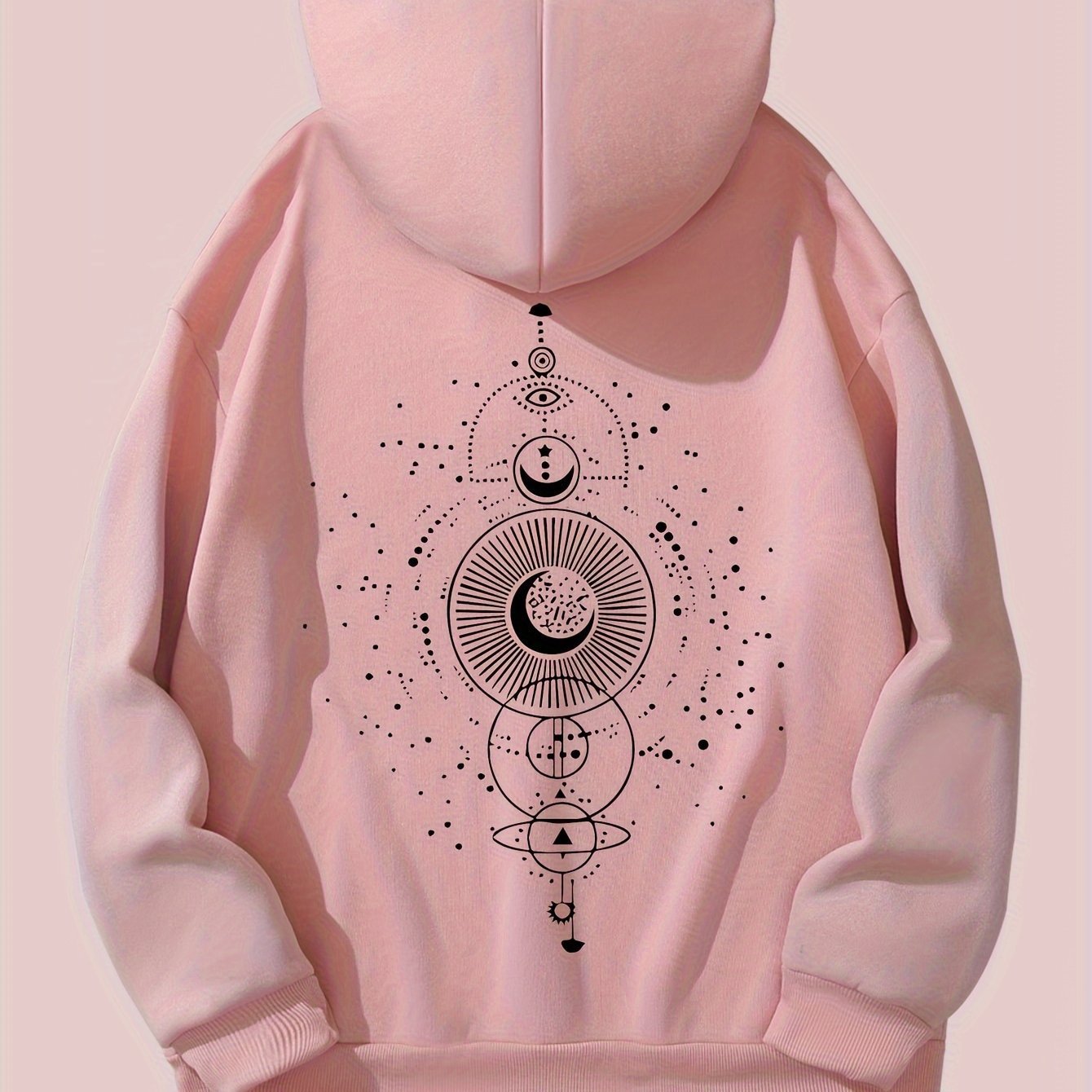 Sweat à capuche décontracté avec imprimé lune