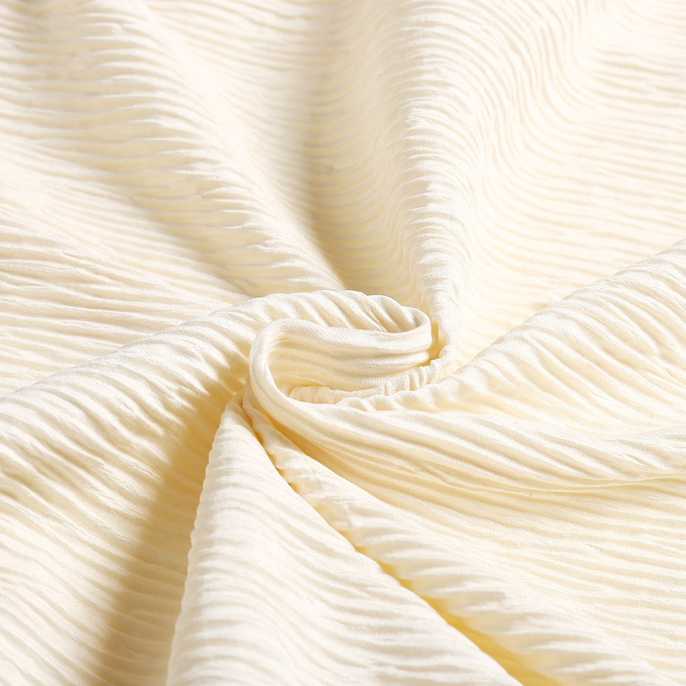 Robe à col en V, taille drapée, coupe ample, élégante