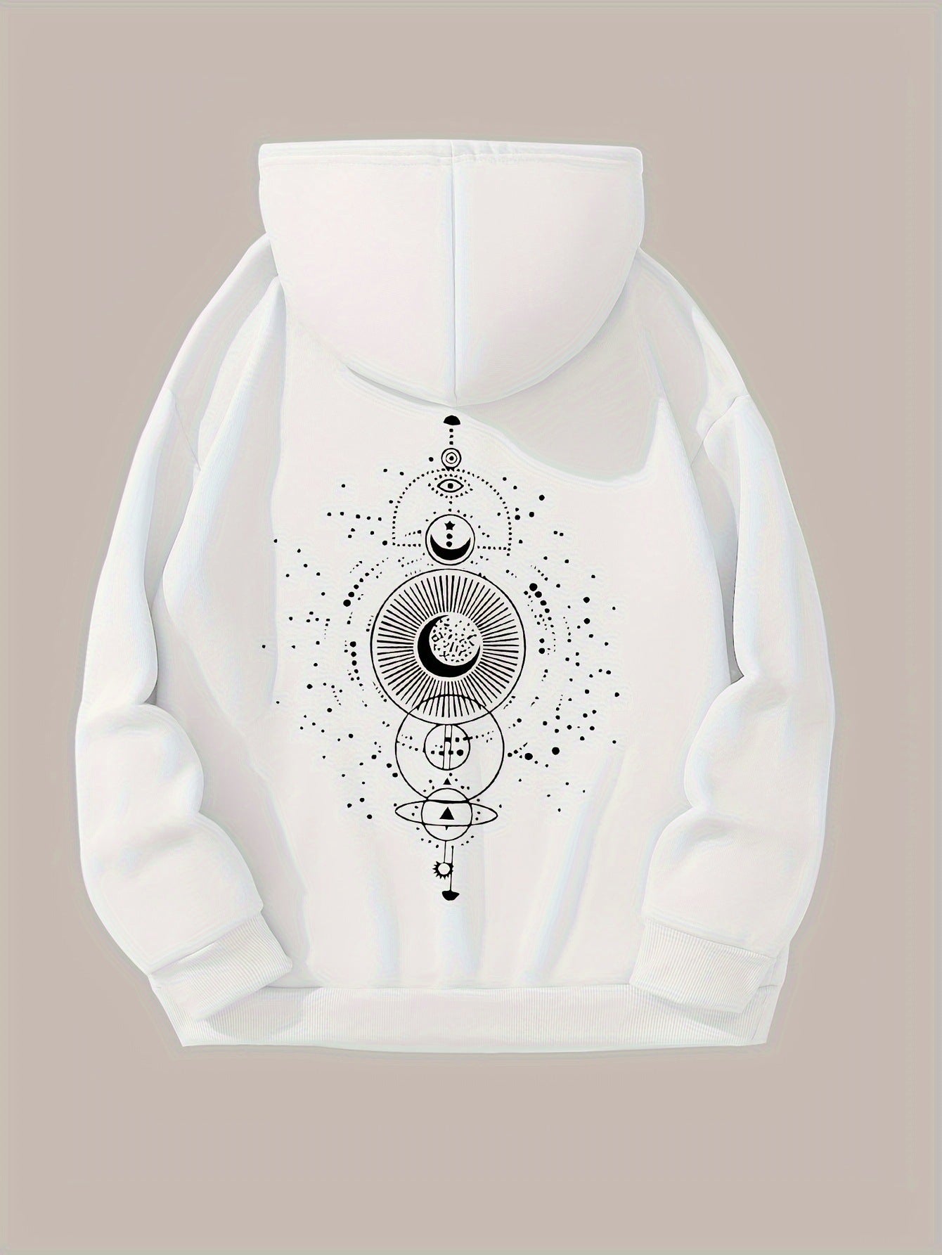 Sweat à capuche décontracté avec imprimé lune