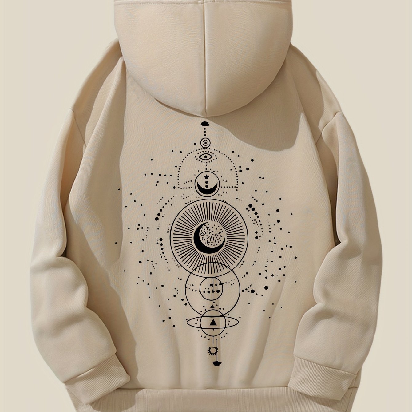 Sweat à capuche décontracté avec imprimé lune