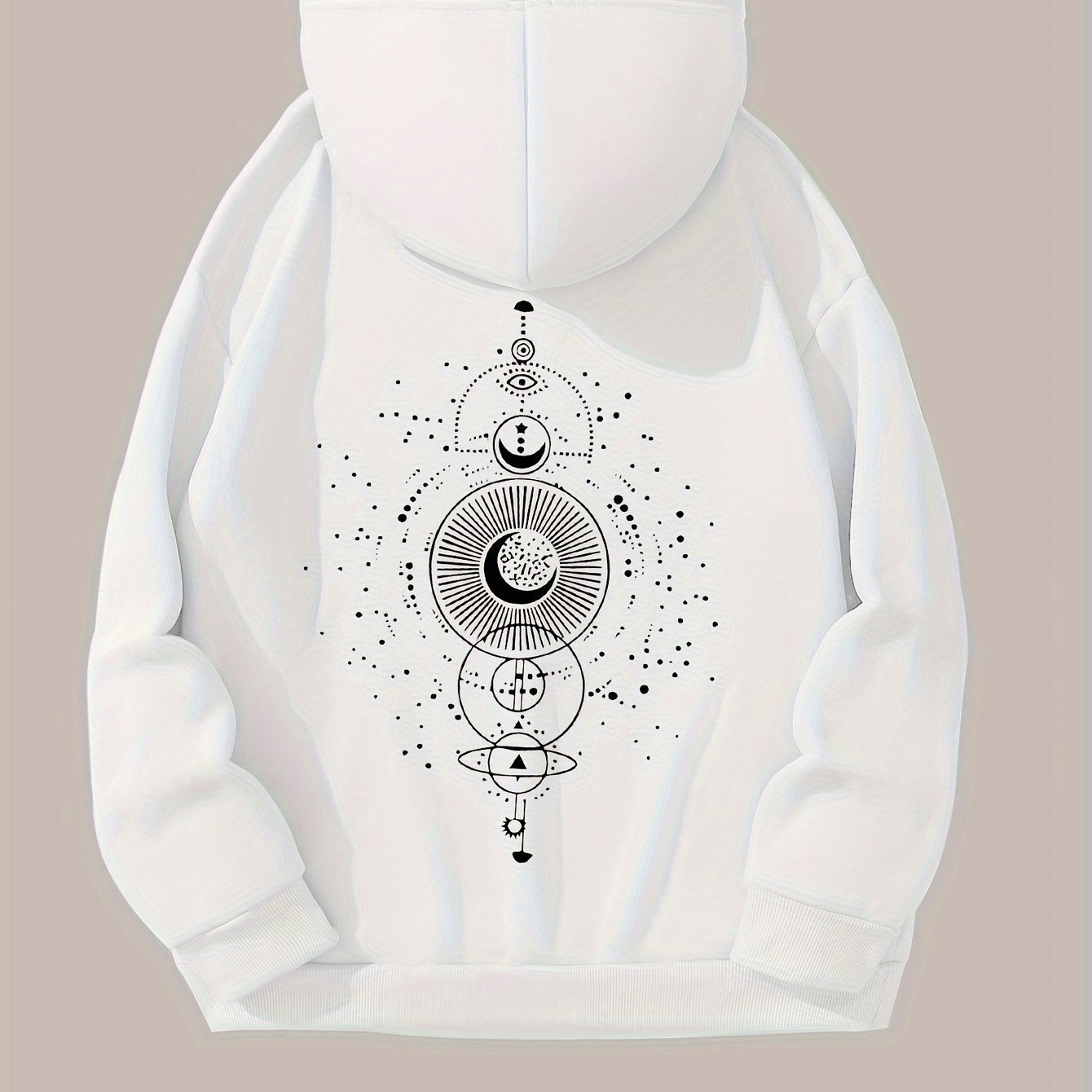 Sweat à capuche décontracté avec imprimé lune
