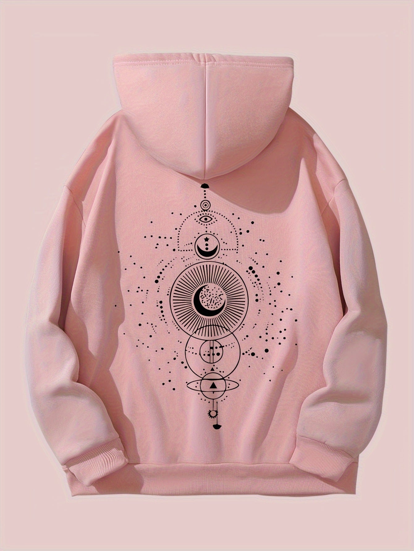 Sweat à capuche décontracté avec imprimé lune