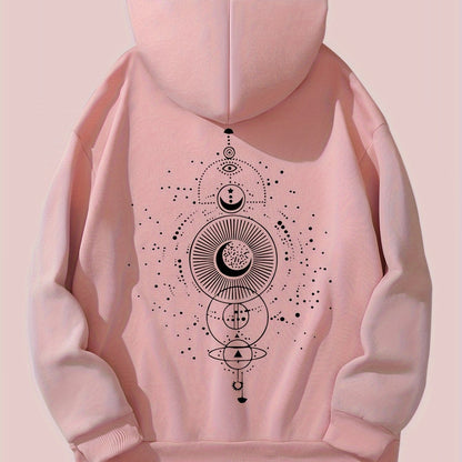 Sweat à capuche décontracté avec imprimé lune